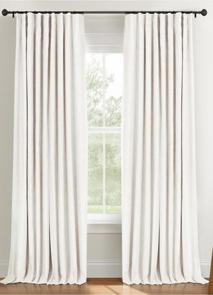 INOVADAY 100% Blackout Curtains for Bedroom, Black Out Curtains 84 Inch Long, Clip Rings Linen Blackout Drapes, Thermal Insulated Room Darkening for Living Room, 2 Panels   Beige,W50xL84
