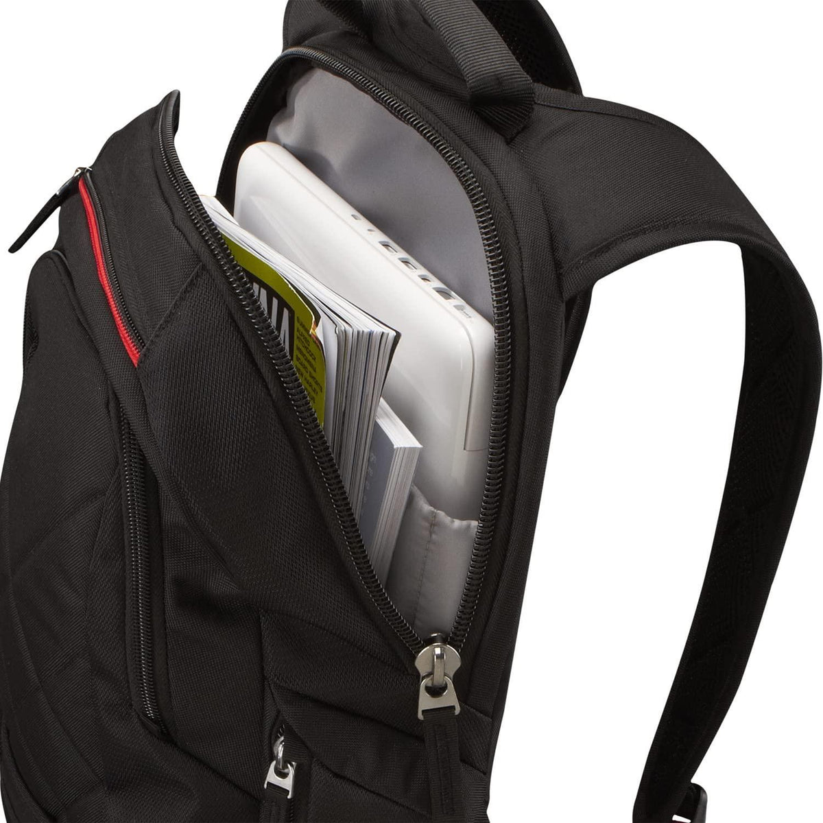 Case Logic Diamond Backpack, Fits Devices Up to 14.1", Polyester, 6.3 x 13.4 x 17.3, Black