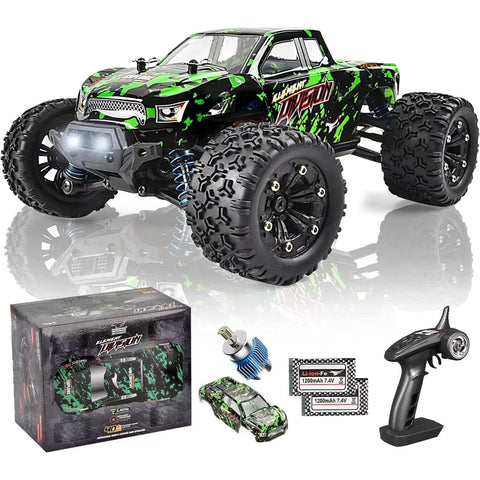 1:18 Scale All Terrain RC Cars, 40 KPH High Speed 4WD Electric Vehicle with 2.4 GHz Remote Control, 4X4 Waterproof Off-Road Truck with Two Rechargeable Batteries