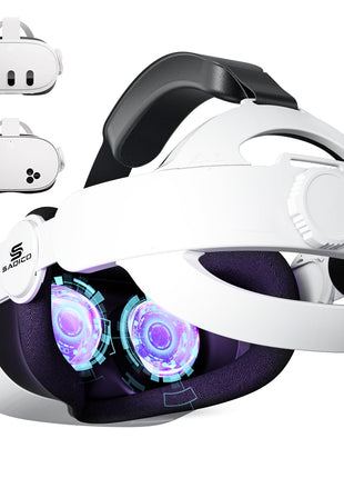Saqico Head Strap for Meta Oculus Quest 2/3/3S, Pressure-Free Elite Strap Accessories Replacement, Adjustable Headband Soft Cushion VR Headset Enhanced Comfort & Balanced Fit for Longer Immersion