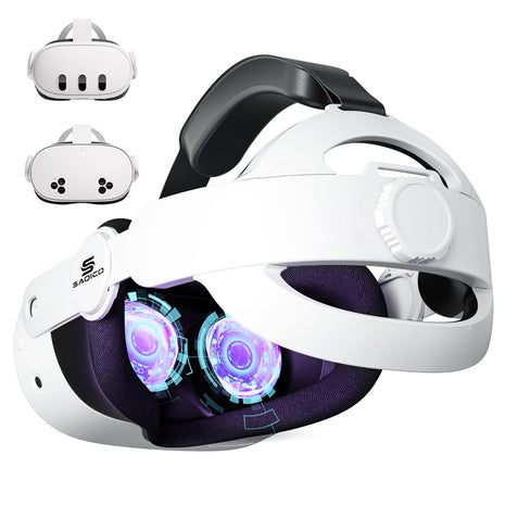 Saqico Head Strap for Meta Oculus Quest 2/3/3S, Pressure-Free Elite Strap Accessories Replacement, Adjustable Headband Soft Cushion VR Headset Enhanced Comfort & Balanced Fit for Longer Immersion