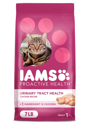 IAMS Proactive Health Dry Cat Food, Urinary Tract Health, Adult Cat Food Dry Recipe with Chicken, 7 lb. Bag
