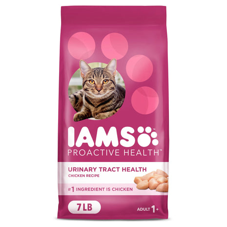 IAMS Proactive Health Dry Cat Food, Urinary Tract Health, Adult Cat Food Dry Recipe with Chicken, 7 lb. Bag