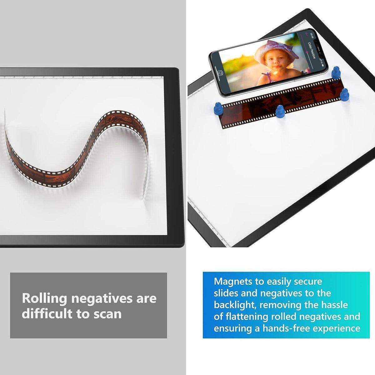Eyesen Slide Viewer Light Box, for Scanning Film Negatives and Slides, Artist Sketching, A4 Ultra-Thin Light Pad Scanner with 3 Adjustable Brightness, USB Powered