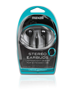 Maxell 190568 Snug Fit Stereo Sound Stylish Wired Lightweight and Comfortable Stereo Ear Buds with 3.5mm Headphone Jack