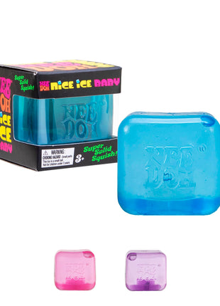 Schylling NeeDoh Nice Ice Baby - 1.25" Cube - Color May Vary (Pack of 1) | Sensory Squeeze Toy with Super Solid Squish