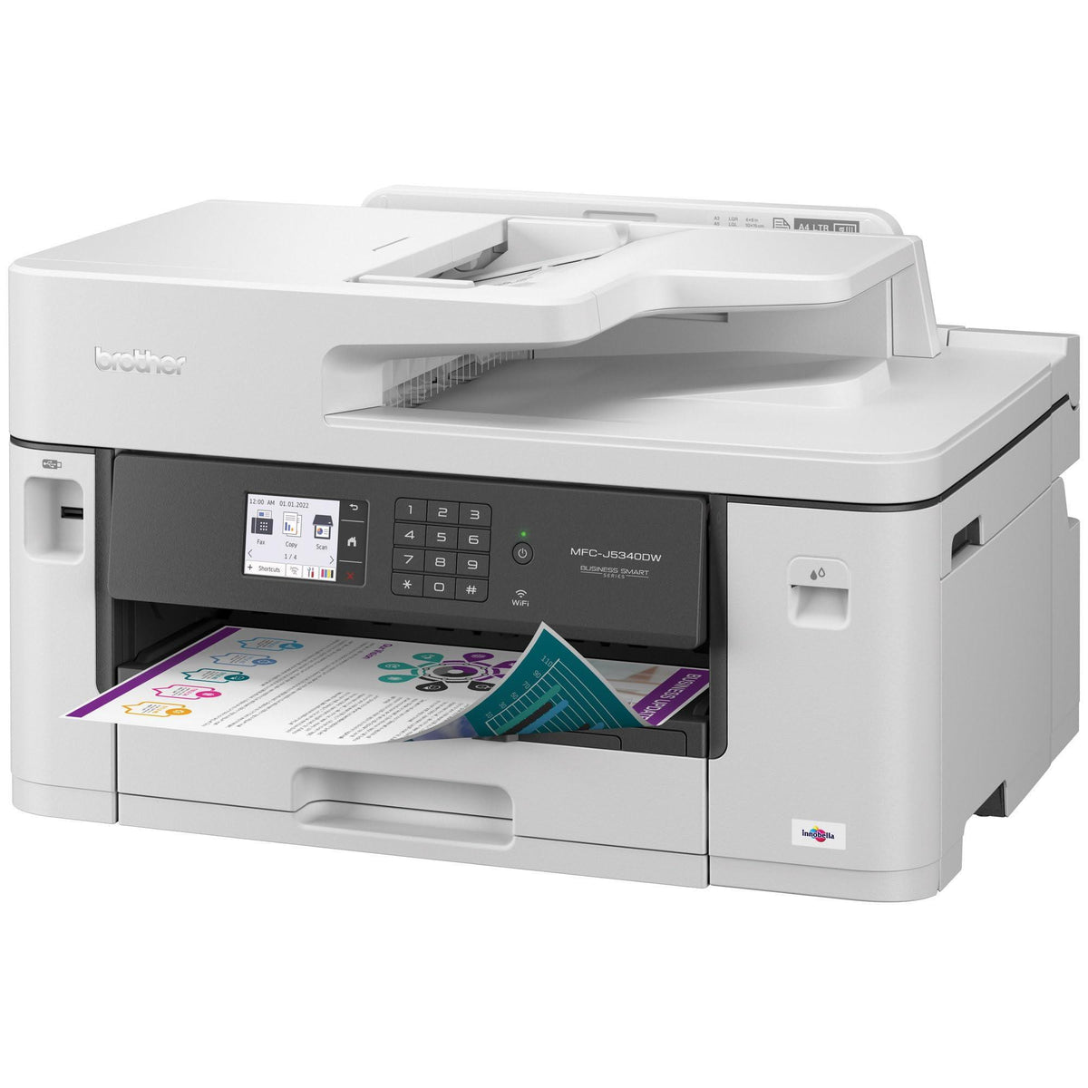 Brother MFC-J5340DW Professional Wireless Color Inkjet All-in-One Printer, 11" x 17" Ledger Printing, Fast 28ppm, Duplex, 250-Sheet Tray, Mobile & Cloud Ready, Works with Alexa