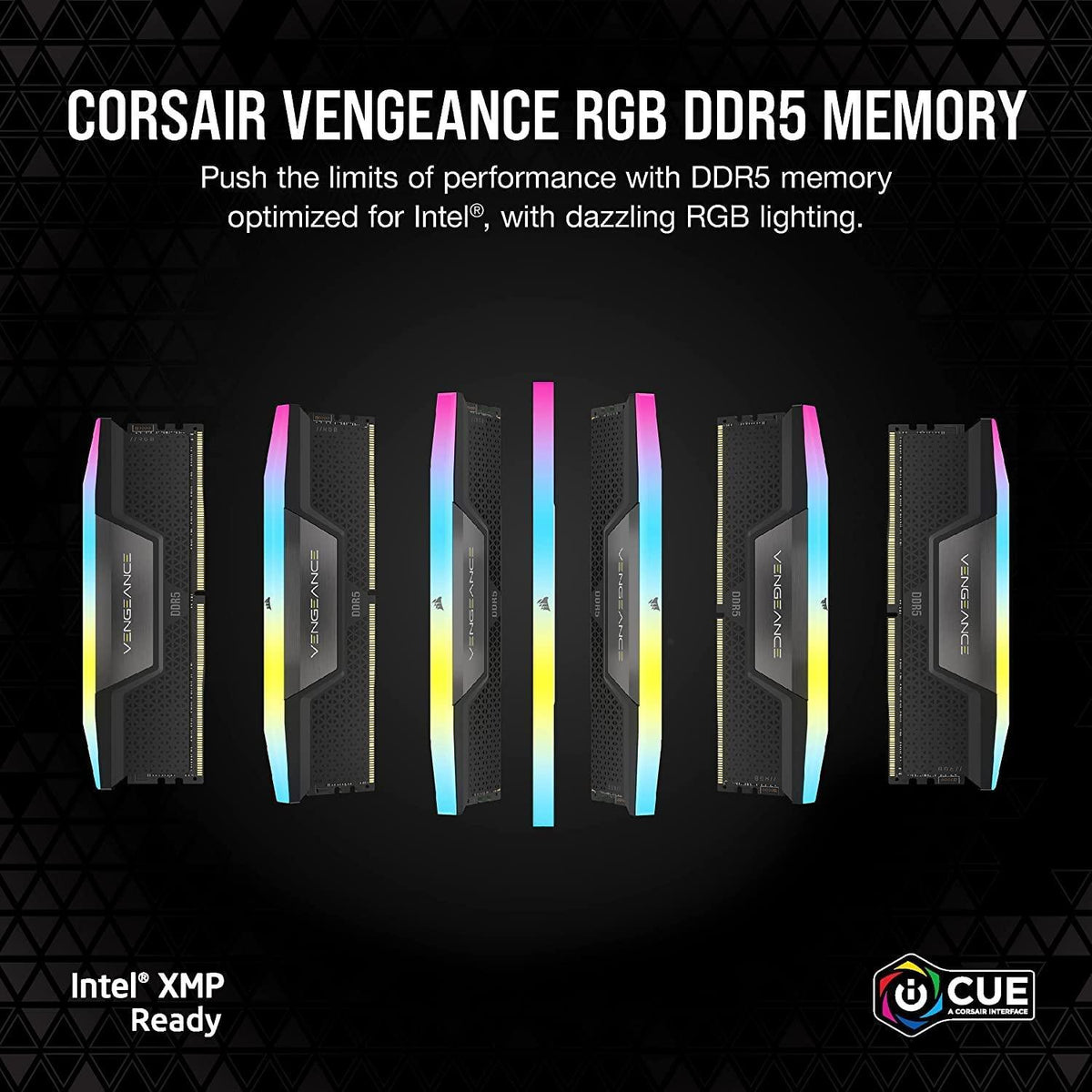 CORSAIR VENGEANCE RGB DDR5 RAM 32GB (2x16GB) 6400MHz CL36-48-48-104 1.35V Intel XMP 3.0 Desktop Computer Memory - Black (CMH32GX5M2B6400C36)