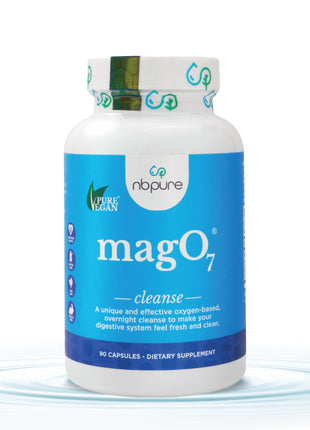 nbpure MagO7   Natural Colon Cleanse & Detox | Occasional Constipation Relief, Stool Softening, & Bloating Support for Men & Women | Ozonated Magnesium Oxide, 90 Capsules