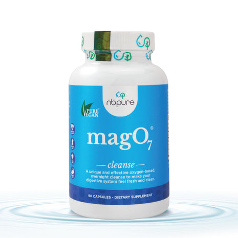 nbpure MagO7   Natural Colon Cleanse & Detox | Occasional Constipation Relief, Stool Softening, & Bloating Support for Men & Women | Ozonated Magnesium Oxide, 90 Capsules