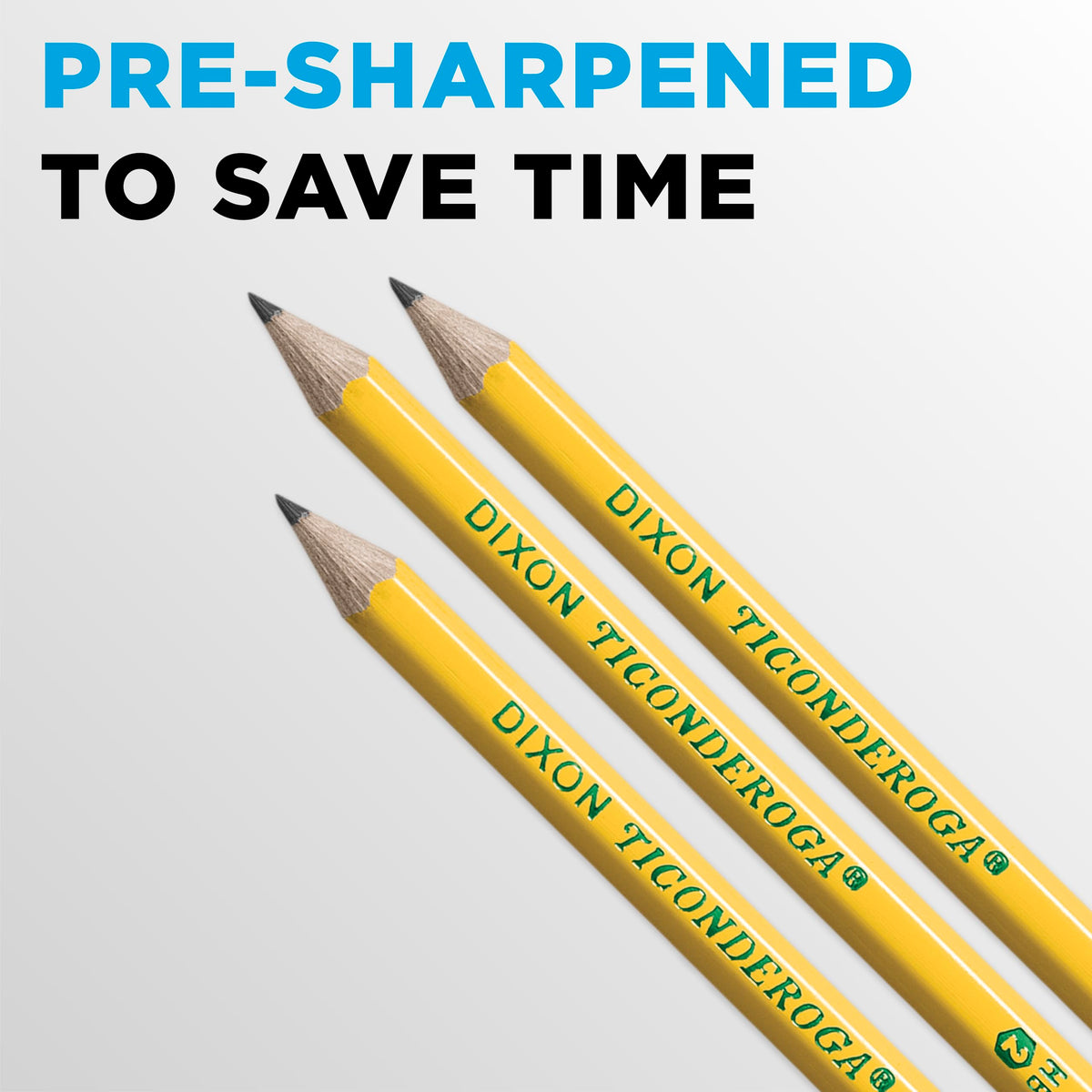 Ticonderoga Wood-Cased Pencils, Pre-Sharpened, #2 HB Soft, Yellow, 18 Count