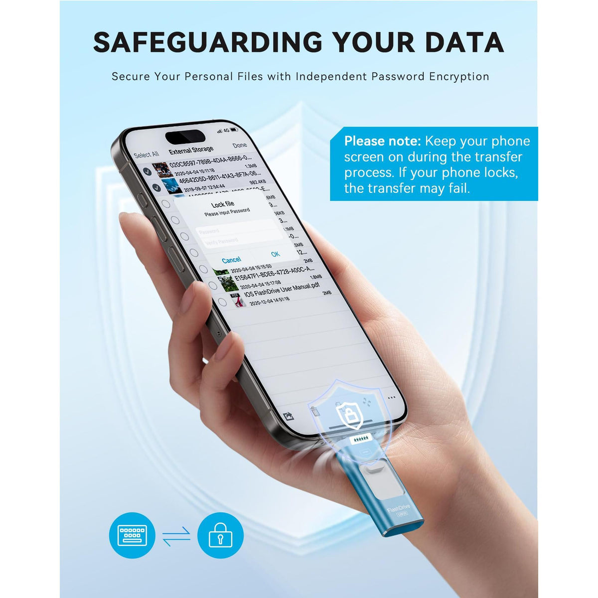 Apple MFi Certified 128GB Flash Drive for iPhone Thumb Drive Photo Stick, USB Memory Stick iPhone Flash Drive for Photos Videos, High Speed Jump Drive Compatible for iPhone/iPad/Android/PC (Blue)