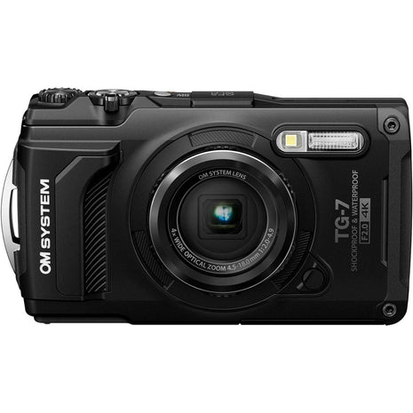 OM SYSTEM Olympus Tough TG-7 Black Underwater Camera, Waterproof, Freeze Proof, High Resolution Bright, 4K Video 44x Macro Shooting (Successor Olympus TG-6)