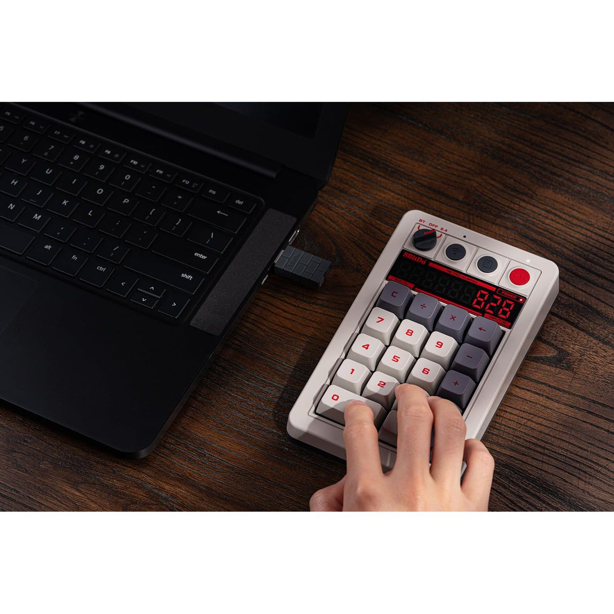 8BitDo Retro 18 Mechanical Numpad, Supports Calculator Mode, Bluetooth/2.4G/Wired Numpad for Windows and Android - N Edition