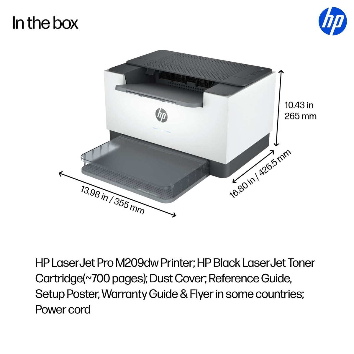 HP LaserJet M209dw Wireless Black & White Printer, Print Only, Fast speeds, Easy setup, Mobile printing,Best-for-small teams