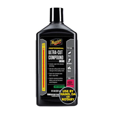 Meguiar's Mirror Glaze M105 Ultra-Cut Compound, Pro-Grade Car Compound for Removing Scratches and Heavy Swirls, Restores Gloss and Clarity, Car Guy Gifts for Men and Women Who Love to Detail, 8 Oz