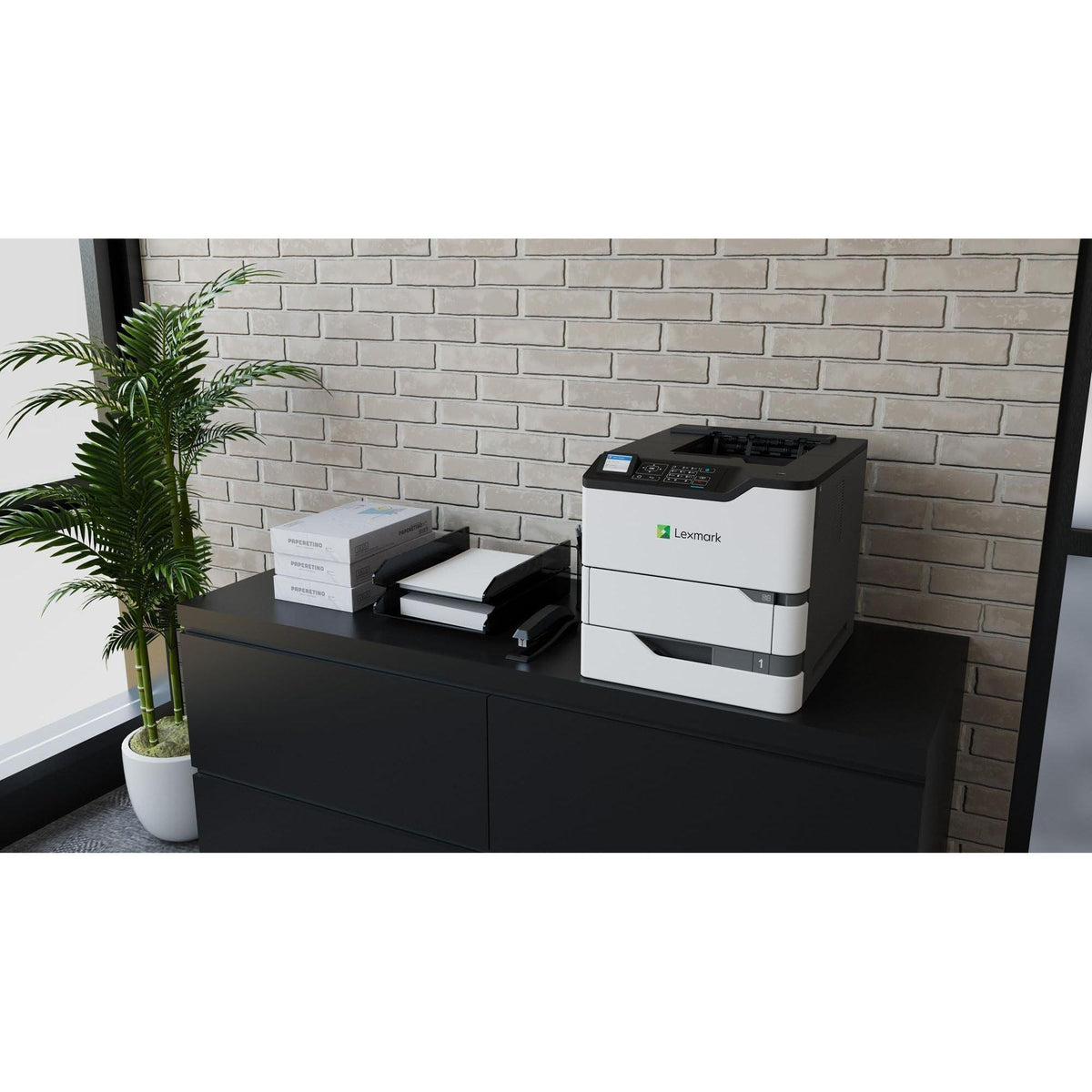 Lexmark MS823dn Monochrome Laser Printer for Office, Two-Sided Printing, Print Speed 65 ppm, 2.4 inch Color LCD Display, 1200 DPI, Black/Grey (50G0200)