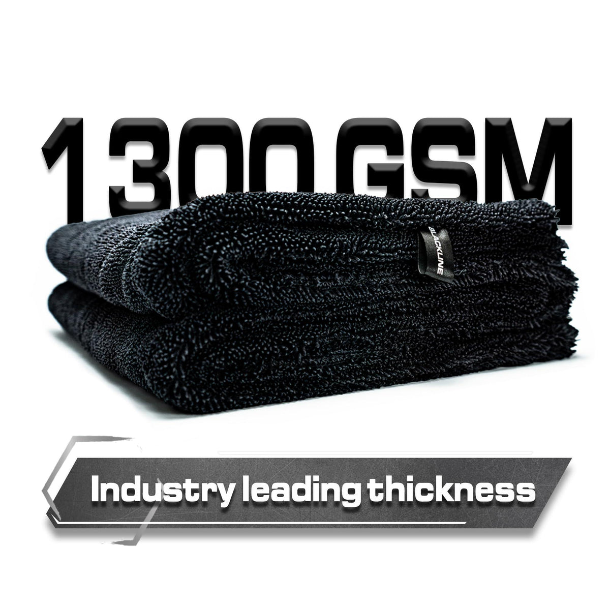 Blackline 24"x36" Twisted-Loop Drying Towel, 1300GSM, Streak Free, Lint Free, Reusable - Car Accessories, Bath Towels, Microfiber Cleaning Cloth - One Pass is All You Need