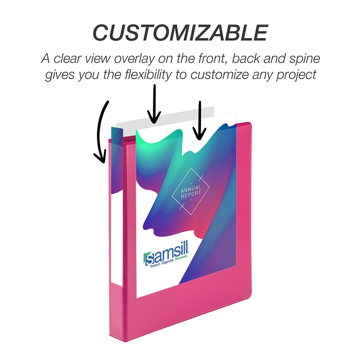 Samsill Durable 1 inch 3 Ring Binder, Made in USA, D Ring Binder, FSC 100% Recycled Chipboard, Fashion Assortment, 4 Pack