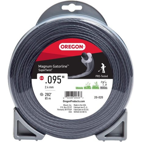 Oregon Magnum Gatorline 095 Trimmer Line Heavy Duty, Professional Twisted Weed Wacker String for Gas and Electric Grass Trimmer and Brushcutters, Fits Most Standard Models .095 inch x 282-Foot (20-020)