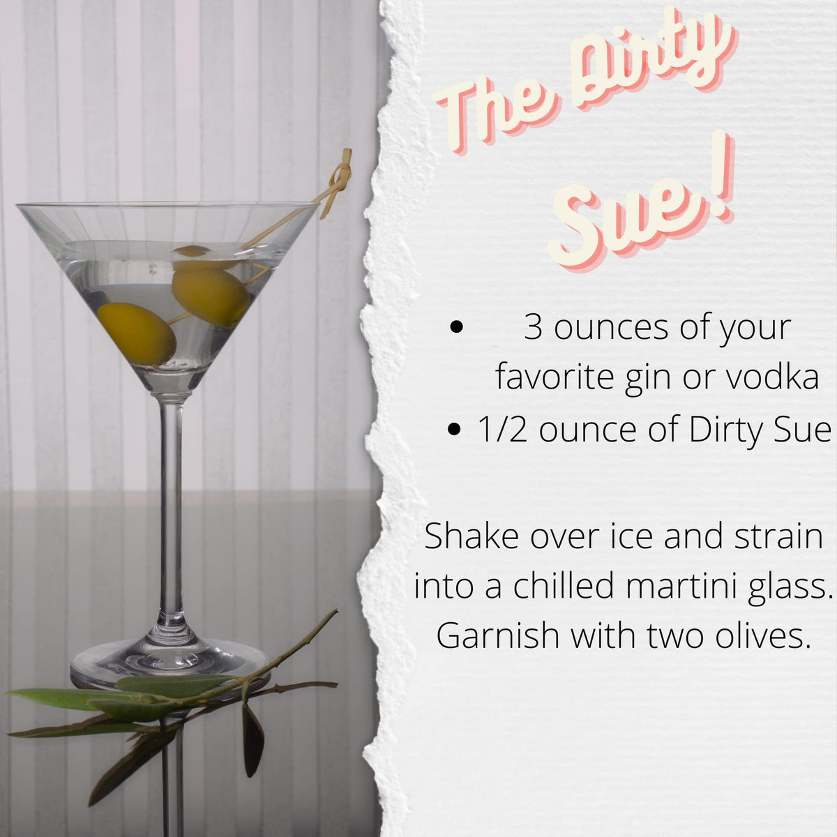 Dirty Sue - The Original Premium Olive Juice Dirty Sue Martini Mix 750Ml Two Pack