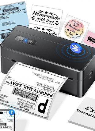 Bluetooth Thermal Shipping Label Printer, 4x6 Thermal Label Printer for Small Business, 2410BT Wireless Label Printers Compatible with iOS Android & PC, Widely Used for USPS, Tiktok