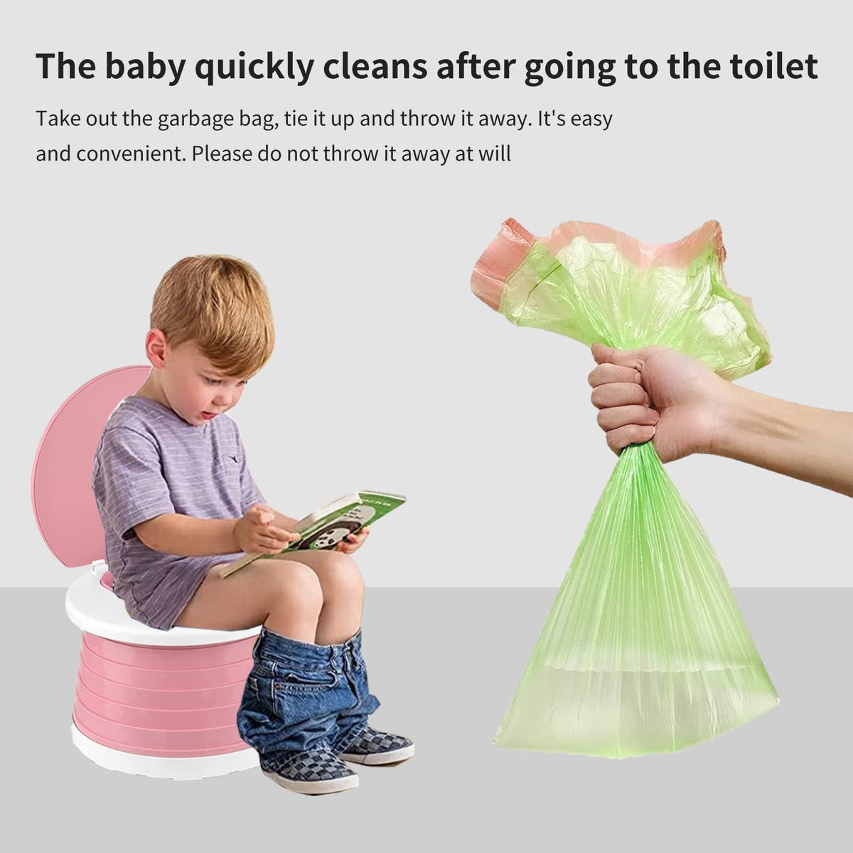 Travel Potty for Toddler, Portable and Foldable Toilet, Apply to Seat Emergency Toilet for Car, Camping, Outdoor, Indoor (pink, small)