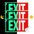 EXIT Signs Glow In The Dark EXIT Decals 3 Pack 12 inchx7 inch EXIT Photoluminescent Signs Stickers, Glows For Up To 8 Hours