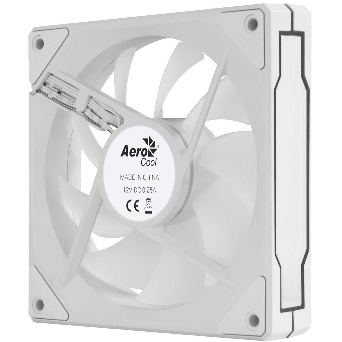 AeroCool Phantom M-3 Reverse Infinity Mirror ARGB Fan, for PC Case, 120mm, PWM 500-1800 RPM, Hydraulic Bearing, Eight Shock-Absorbing Pads, Liquid and Air Cooler, White