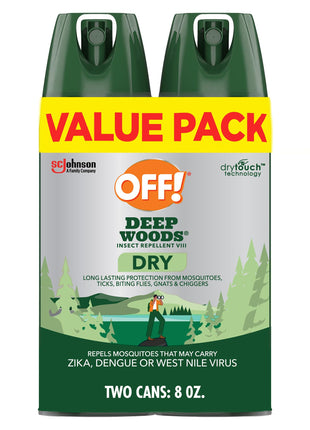 OFF! Deep Woods Insect Repellent Aerosol, Dry, Non-Greasy Formula, Bug Spray with Long Lasting Protection from Mosquitoes, 4 Oz, 2 Count