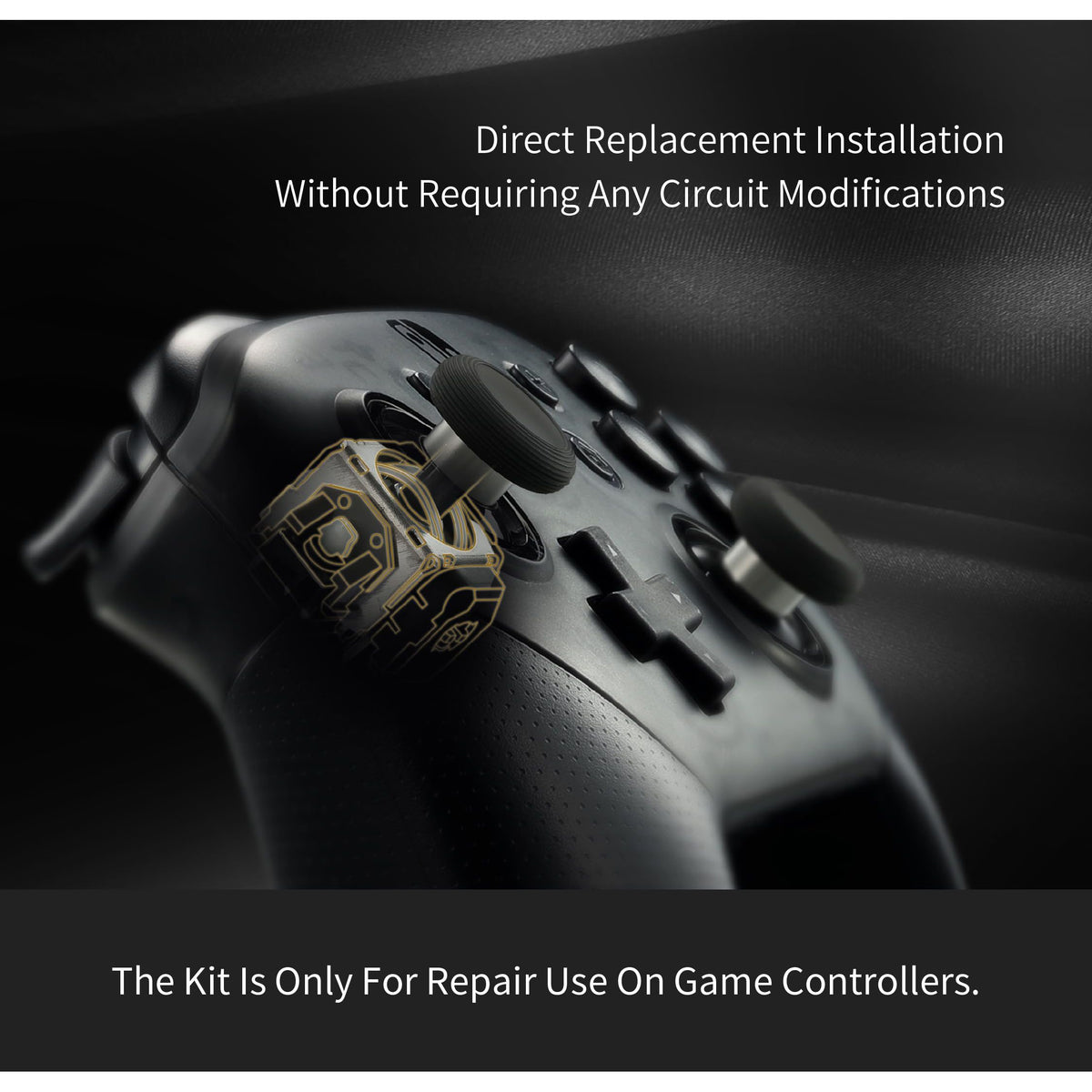 GuliKit TMR Magnetic Joystick Replacement Kit for PS5 DualSense/DualSense Edge Controller,Anti-Drift Electromagnetic Stick Repair Module with Thumbstick Caps, Soldering Required