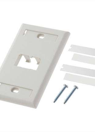 Panduit CFPL2IWY 2-Port Mini-Com Single-Gang Faceplate with Labels, Classic Series, Off-White