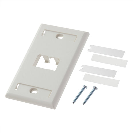 Panduit CFPL2IWY 2-Port Mini-Com Single-Gang Faceplate with Labels, Classic Series, Off-White