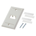 Panduit CFPL2IWY 2-Port Mini-Com Single-Gang Faceplate with Labels, Classic Series, Off-White