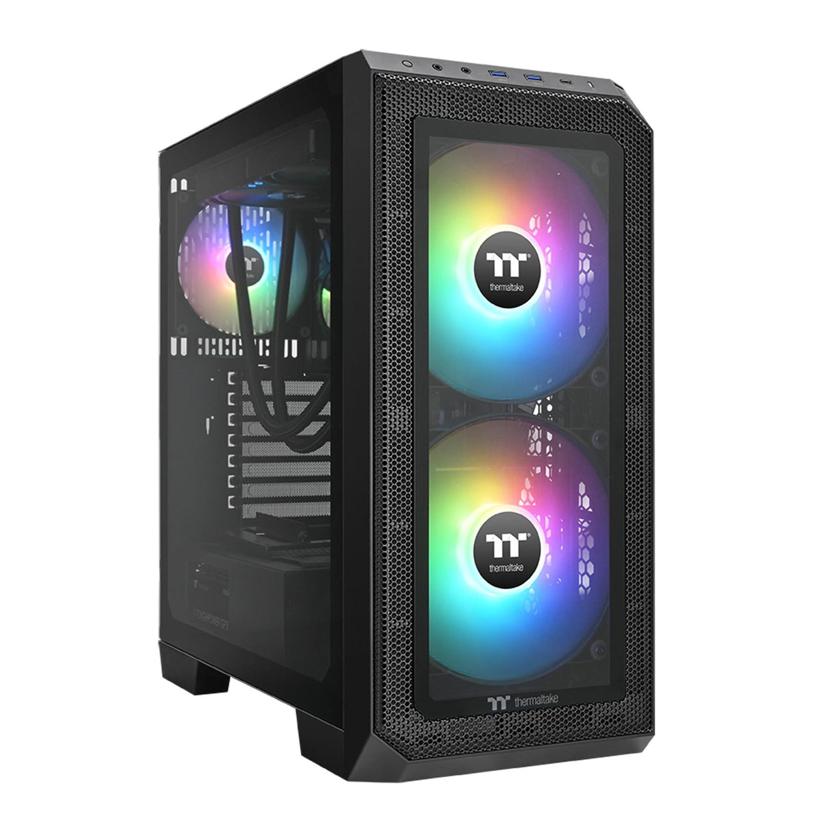 Thermaltake CT200 ARGB PWM Fan Single Pack, PWM Controlled 500~900 rpm, 5V Motherboard Sync, 16.8 Million Color 9 Addressable LEDs, Airflow 131.6 CFM, Hydraulic Bearing, 200mm, Black, CL-F179-PL20SW-A