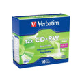 Verbatim CD-RW 700MB 4X-12X Rewritable Blank Media - 10 Discs in Slim Jewel Cases,Silver