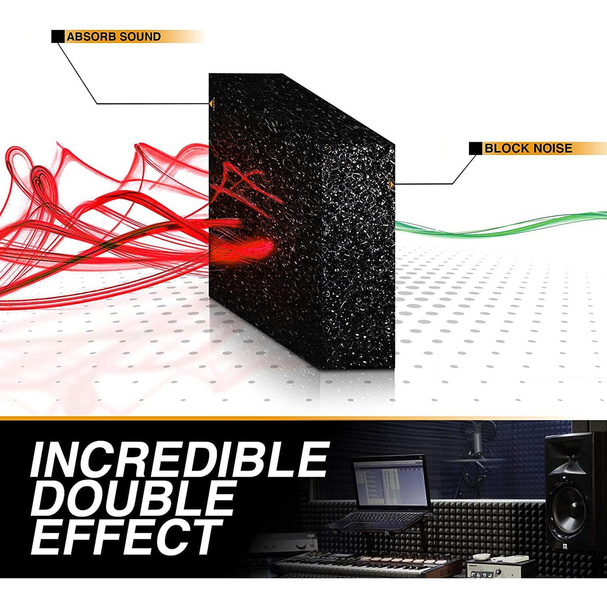 52 Pack Acoustic Panels 1 X 12 X 12 Inches - Acoustic Foam - High Density- Soundproof Studio Wedges - Charcoal