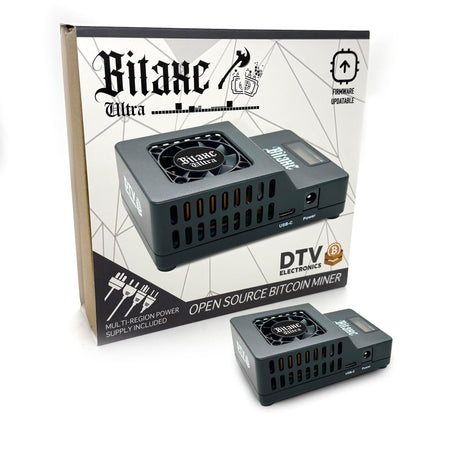 Bitaxe Ultra Bitcoin Miner, BM1366 ASIC, 500 GH/s | Open Source BTC Miner, 500 GH/s Hash Rate, Low Power, Quiet Solo Mining, 2.4GHz WiFi, Home Use, Multi-Region PSU
