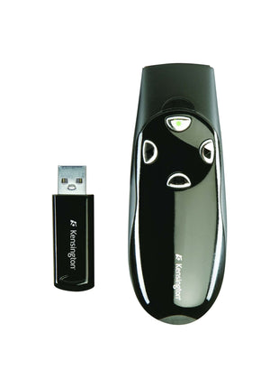 Kensington Wireless Presenter Pro with Green Laser, Class 2, 150 Ft Range, Black