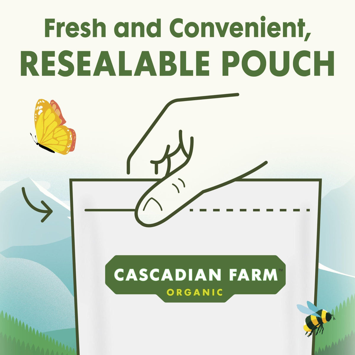 Cascadian Farm Organic Granola, Oats and Honey Cereal, Resealable Pouch, 11 oz