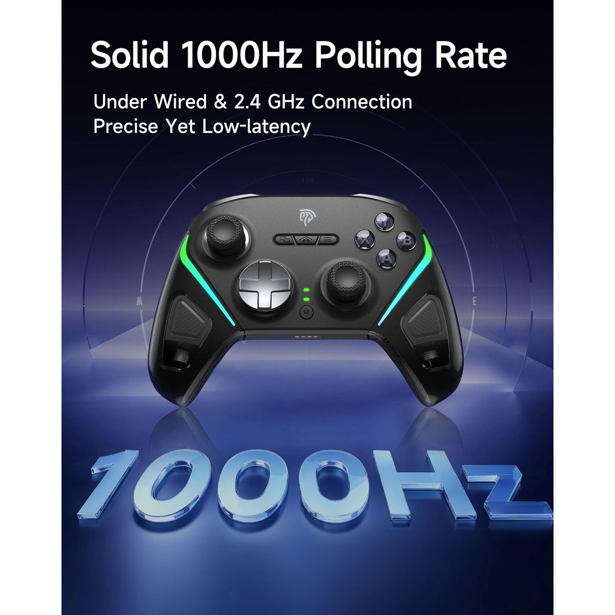 EasySMX D10 Wireless Game Controller – TMR Anti-Drift Joysticks, Dual-Mode Triggers, 1000Hz Polling, Mechanical Buttons, RGB – Bluetooth Gamepad for PC/Switch/Switch2/iOS/Android with Charging Dock