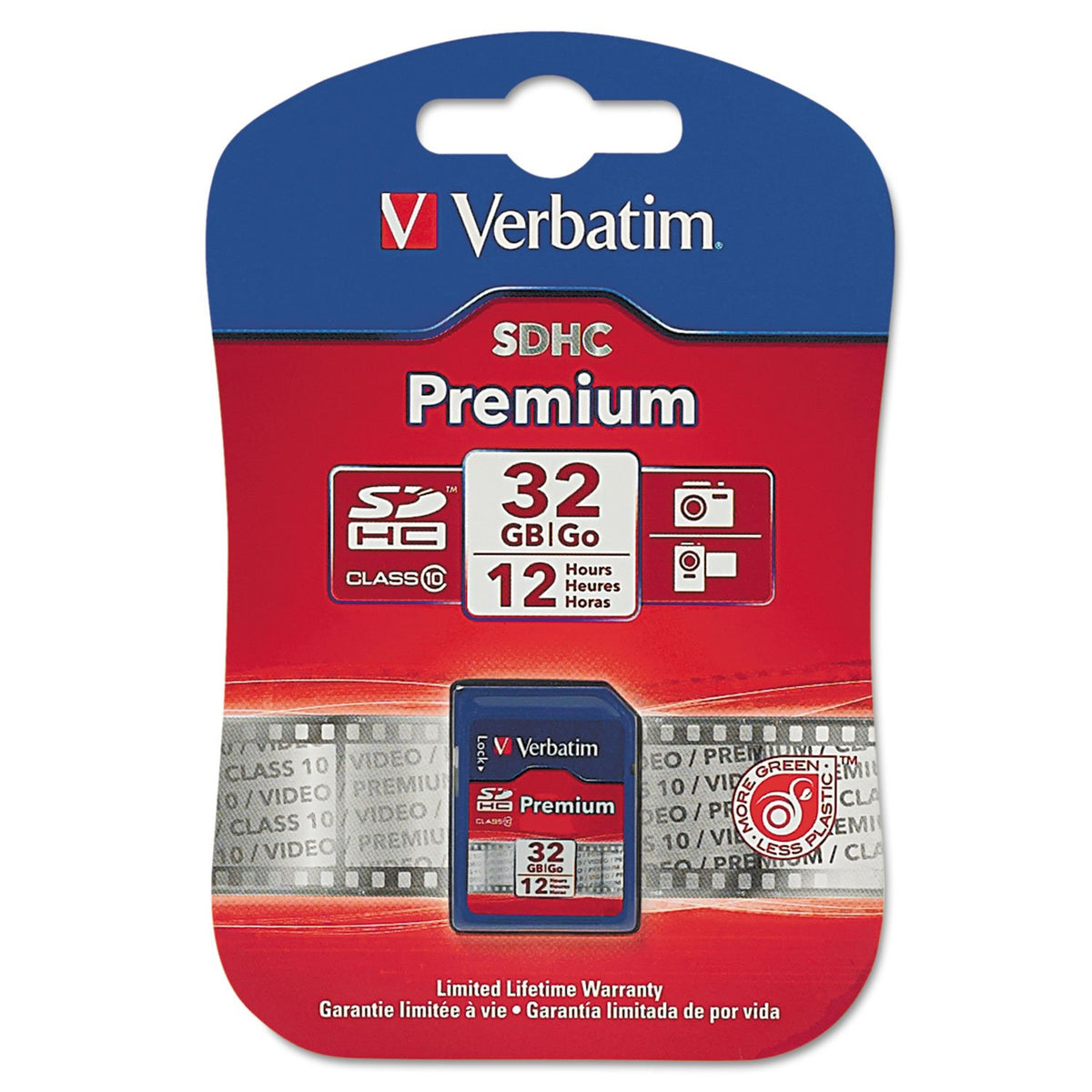 Verbatim 32GB Premium SDHC Memory Card, UHS-I Class 10, Blue