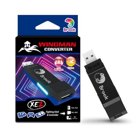 Brook Wingman XE 2 Converter - Two in One Wireless Controller Adapter for PS, NS, NS 2 Consoles, and PC, Supports Remap and Adjustable Turbo