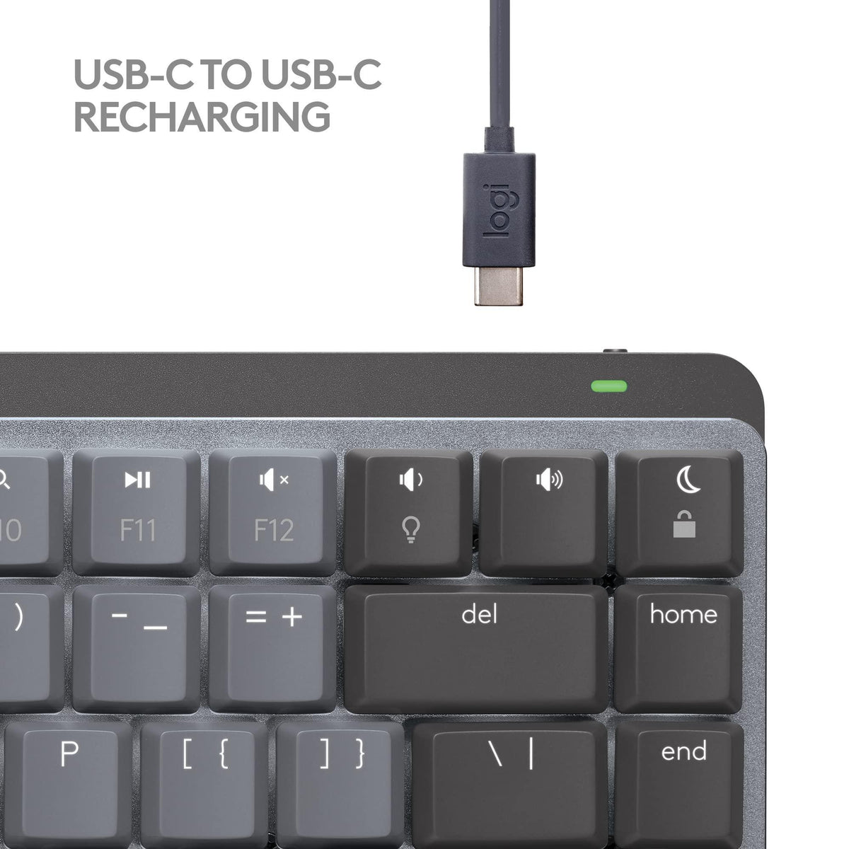Logitech MX Mechanical Mini for Mac Wireless Illuminated Keyboard, Low-Profile Performance Switches, Tactile Quiet Keys, Backlit, Bluetooth, USB-C, Apple, iPad - Space Grey