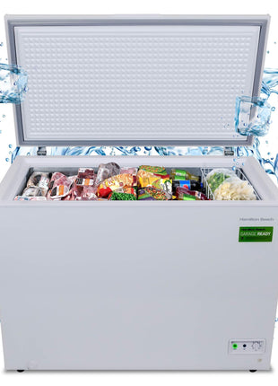 Hamilton Beach HBFRF1006 Chest Freezer-Adjustable Thermostat-Removable Vinyl Coated Wire Basket-Easy Defrost Drain-10 Cubic Feet, 10 cu ft, White (pack of 1)