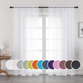 OWENIE Sheer Curtains 84 inches Long 2 Panels Set for Living Room/Bedroom, Rod Pocket Voile Sheer Panel Drapes, White, 2pcs, Each 42 inch W x 84 inch L