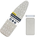 UniSimp Ironing Board Cover and Pad 15X54“ - Extra Thick Natural Cotton, Scorch & Stain-Resistant Padding, Standard Size Iron Board Cover with Metal Fasteners Heavy Duty Elastic Edge, Heatproof