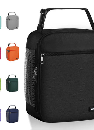 Lovoeo Lunch box Lunch bag for men women Insulated Lunchbox Lunch bags for Work Picnic Travel (Black)