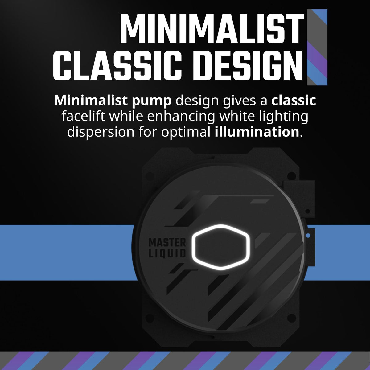 Cooler Master 120L Core Close-Loop AIO Liquid Cooler, R7|i5 Gen S Dual Chamber Pump, 120mm PWM, 120mm Radiator, White Lighting, AMD Ryzen AM5|4, Intel LGA 1851|1700 Platform