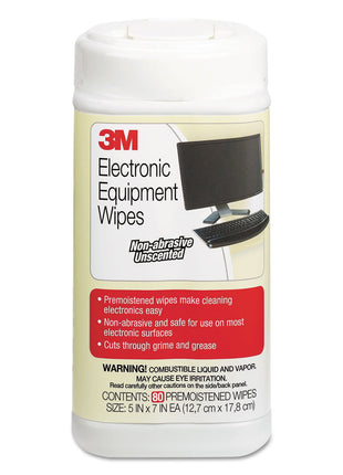 3M Antistatic Wipes, 80-Count Canister, Safe for Use on Most Electronic Devices (CL610)
